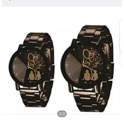 Unisex Black Romantic Dial Quartz Watches for Couples